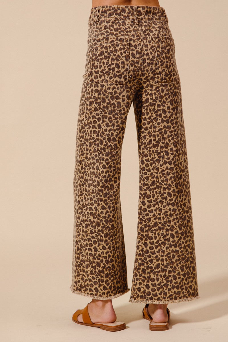 Leopard Wide Leg Pants