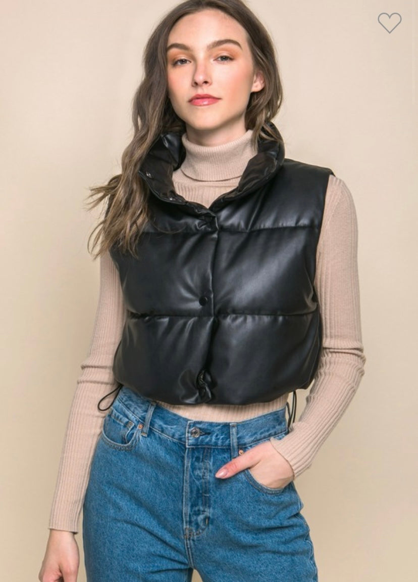 Faux Leather Vest (2 Colors)
