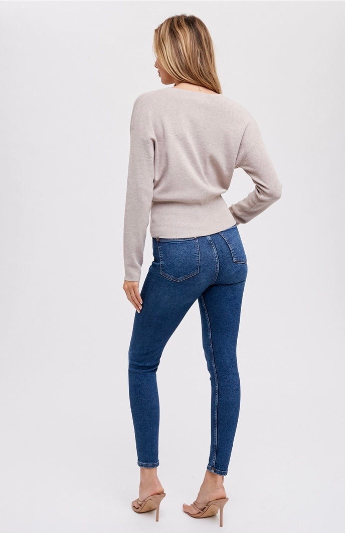 Surplice Knit Pullover