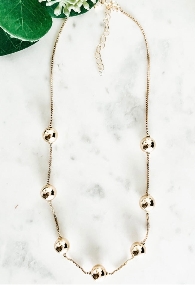 Gold Ball Necklace