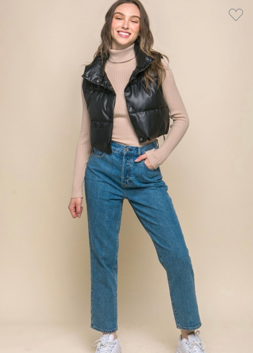 Faux Leather Vest (2 Colors)
