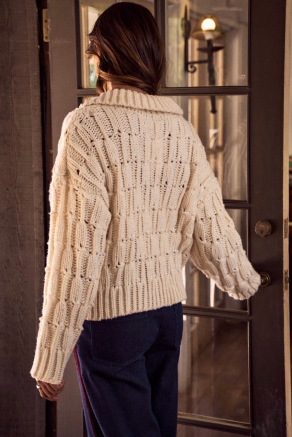 Textured Collared Sweater