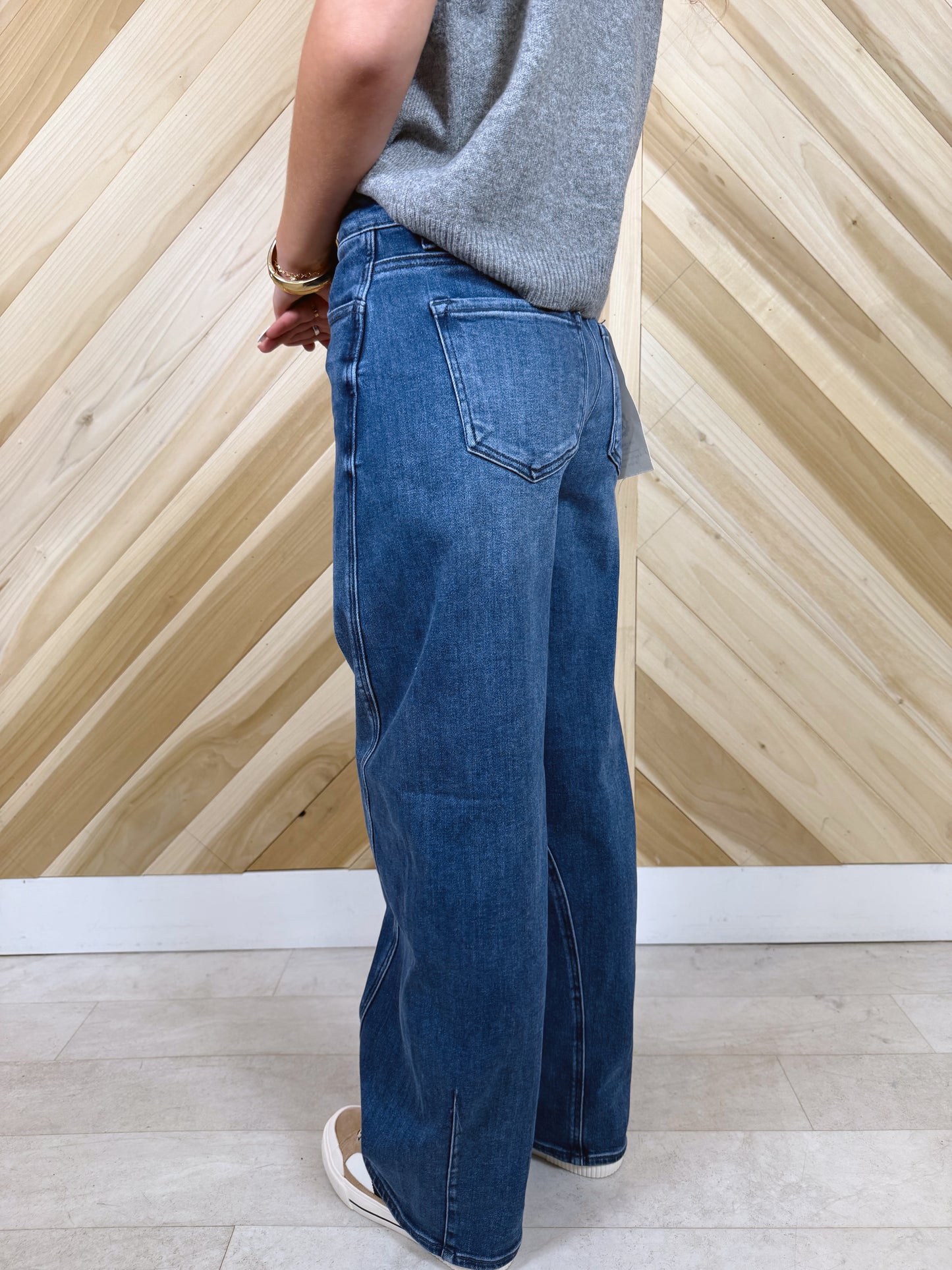 Dark Wash Barrel Jeans