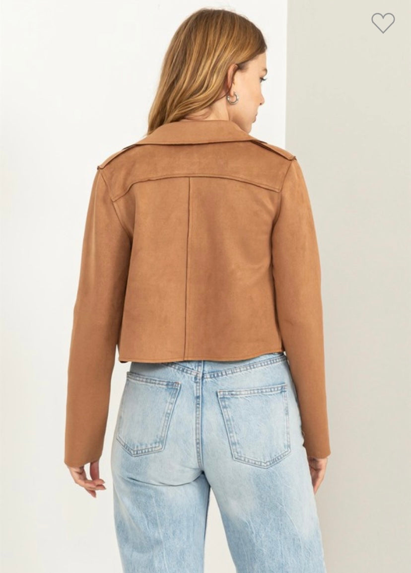 Faux Suede Moto Jacket (2 Colors)