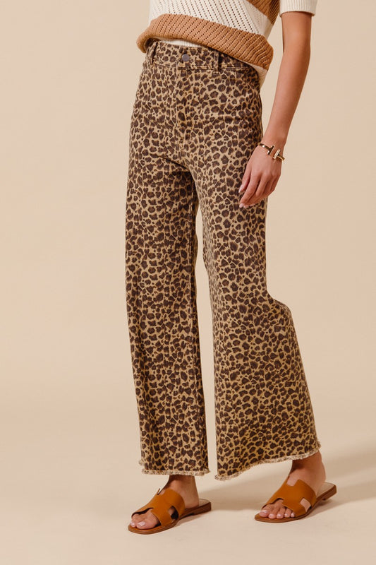 Leopard Wide Leg Pants