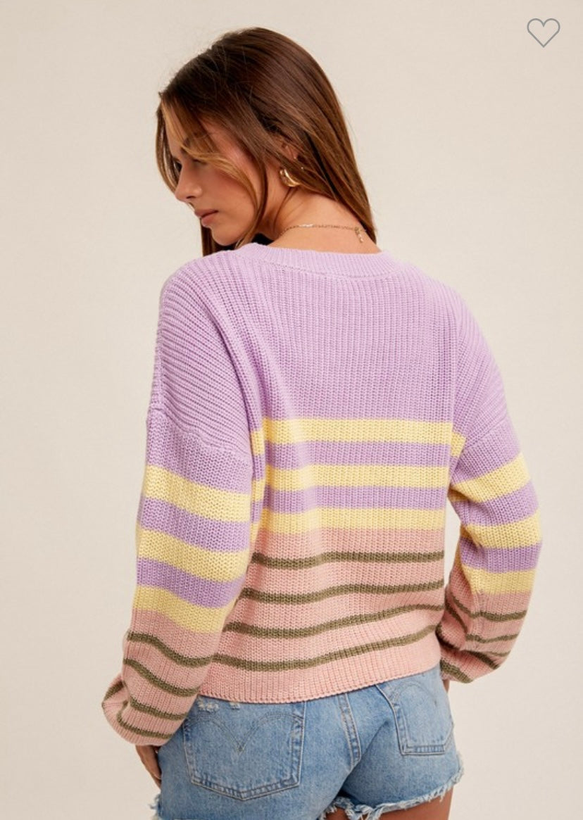 Lavender Color Block Sweater