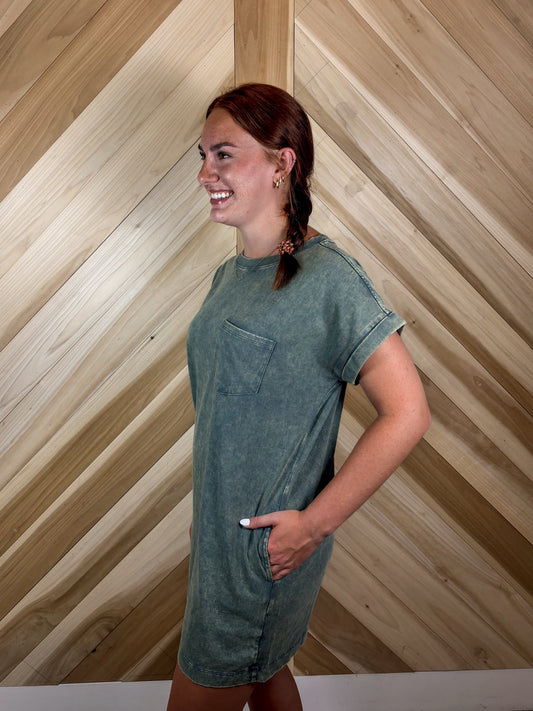 Acid Wash T-Shirt Dress