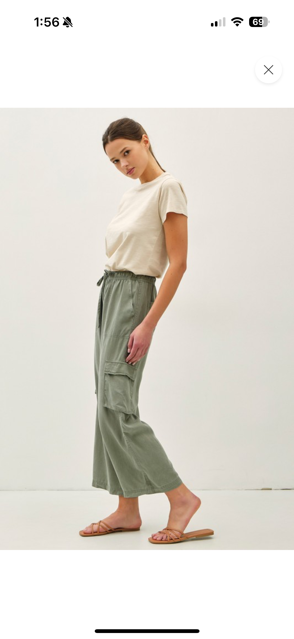 Tencel High Rise Cargo Pants