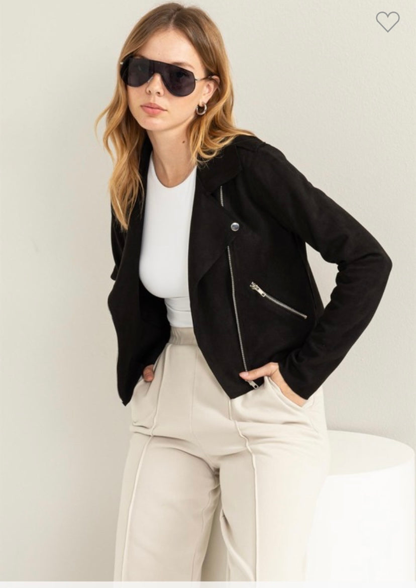 Faux Suede Moto Jacket (2 Colors)