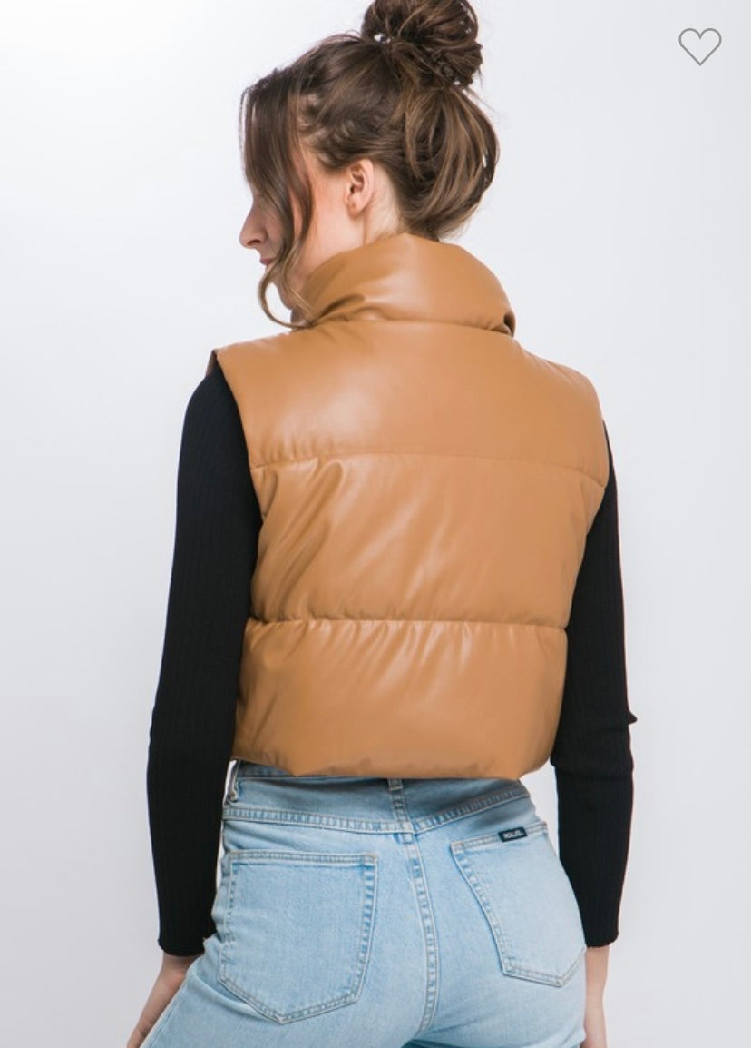 Faux Leather Vest (2 Colors)