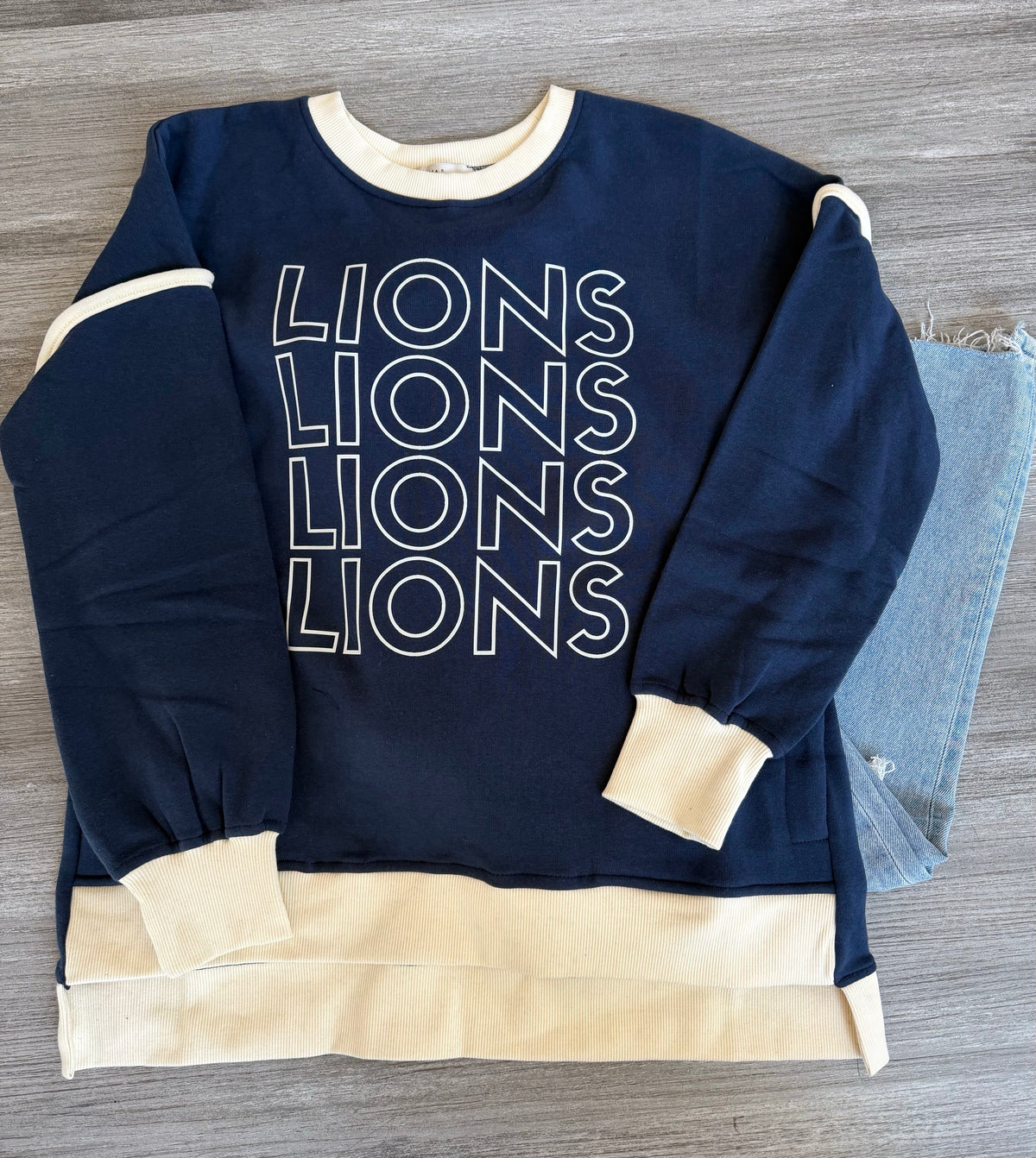 Lions Navy Crewneck