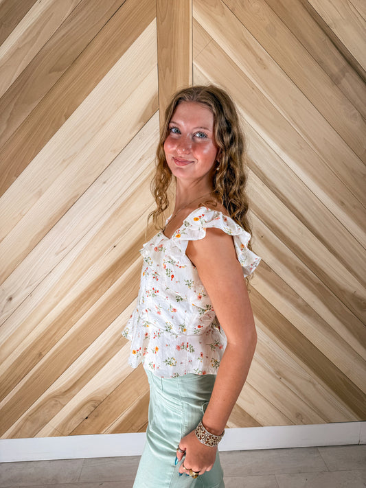 Tie Back Ruffle Top