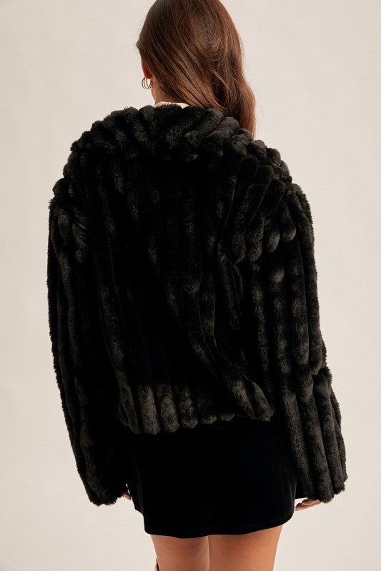 Faux Fir Crop Jacket