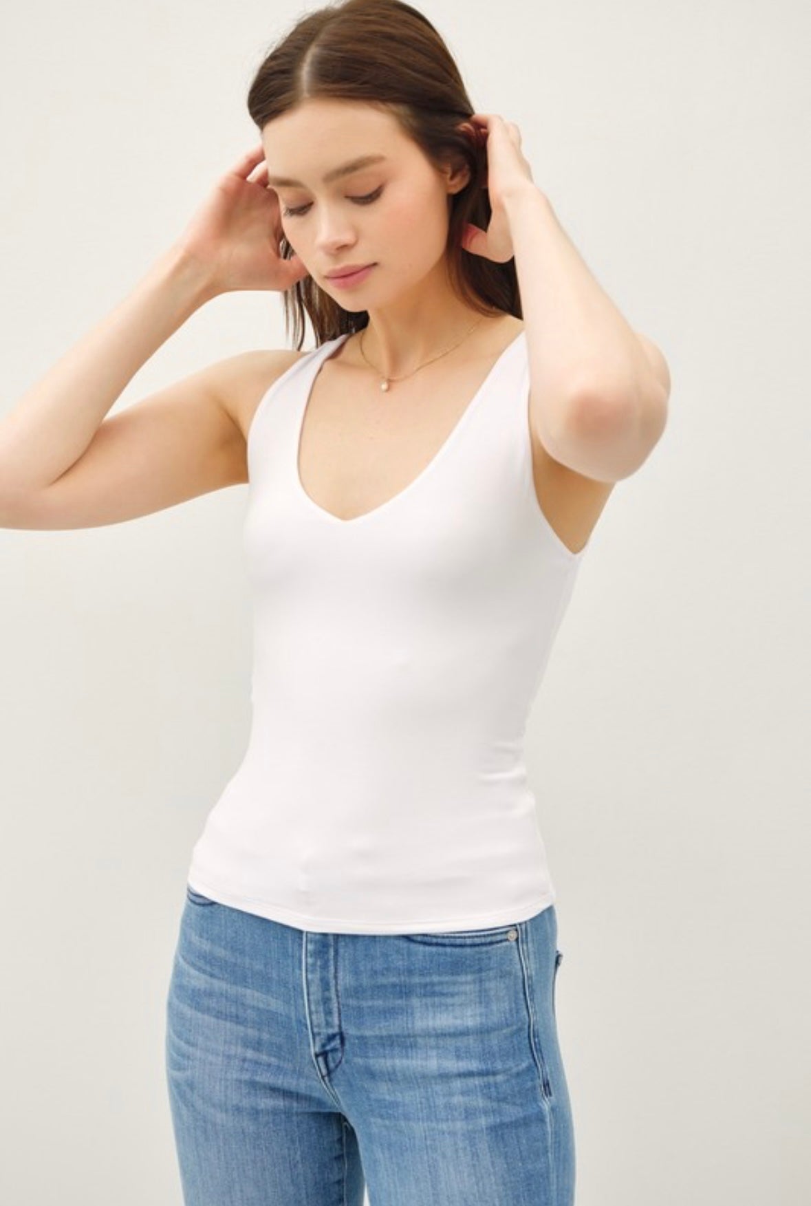 Basic Full Length V-neck Tank (3 colors)