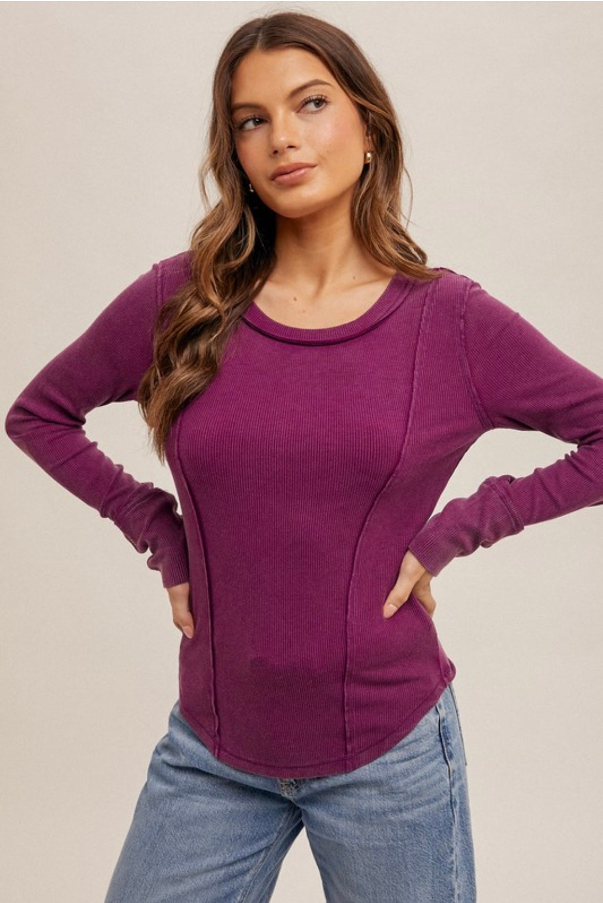 Wide Boat Neck Ribbed Top (2 Colors)