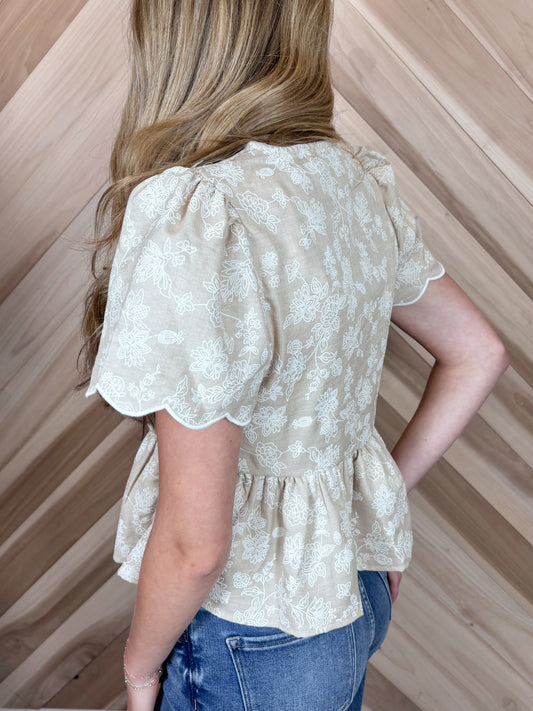Front Tie Peplum Top