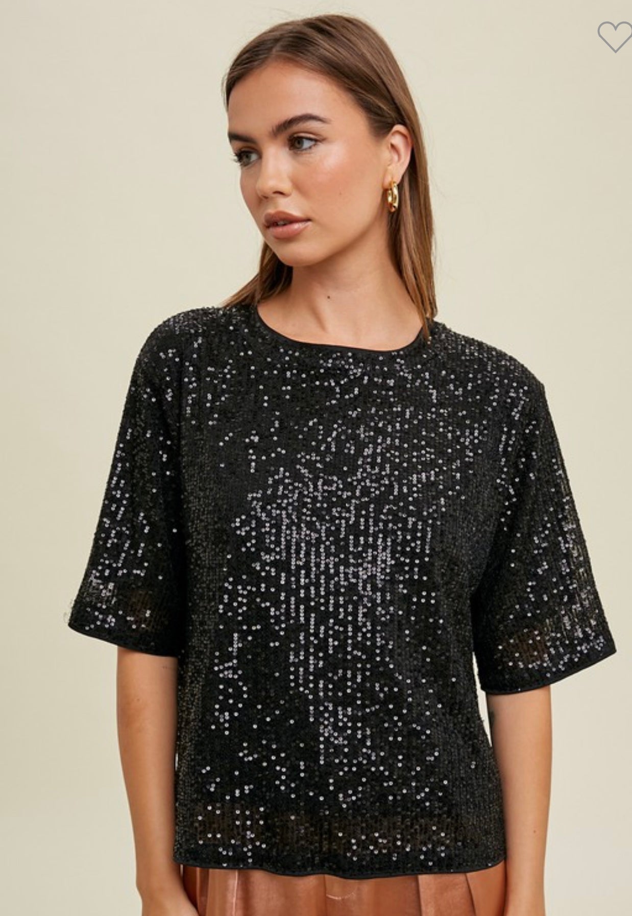 Sequin Black Top