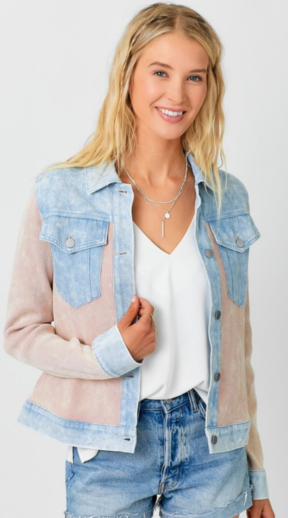 Mixed Media Denim Jacket ILA & LUCILLE
