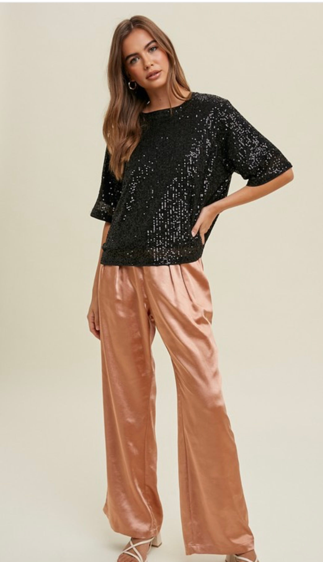 Sequin Black Top