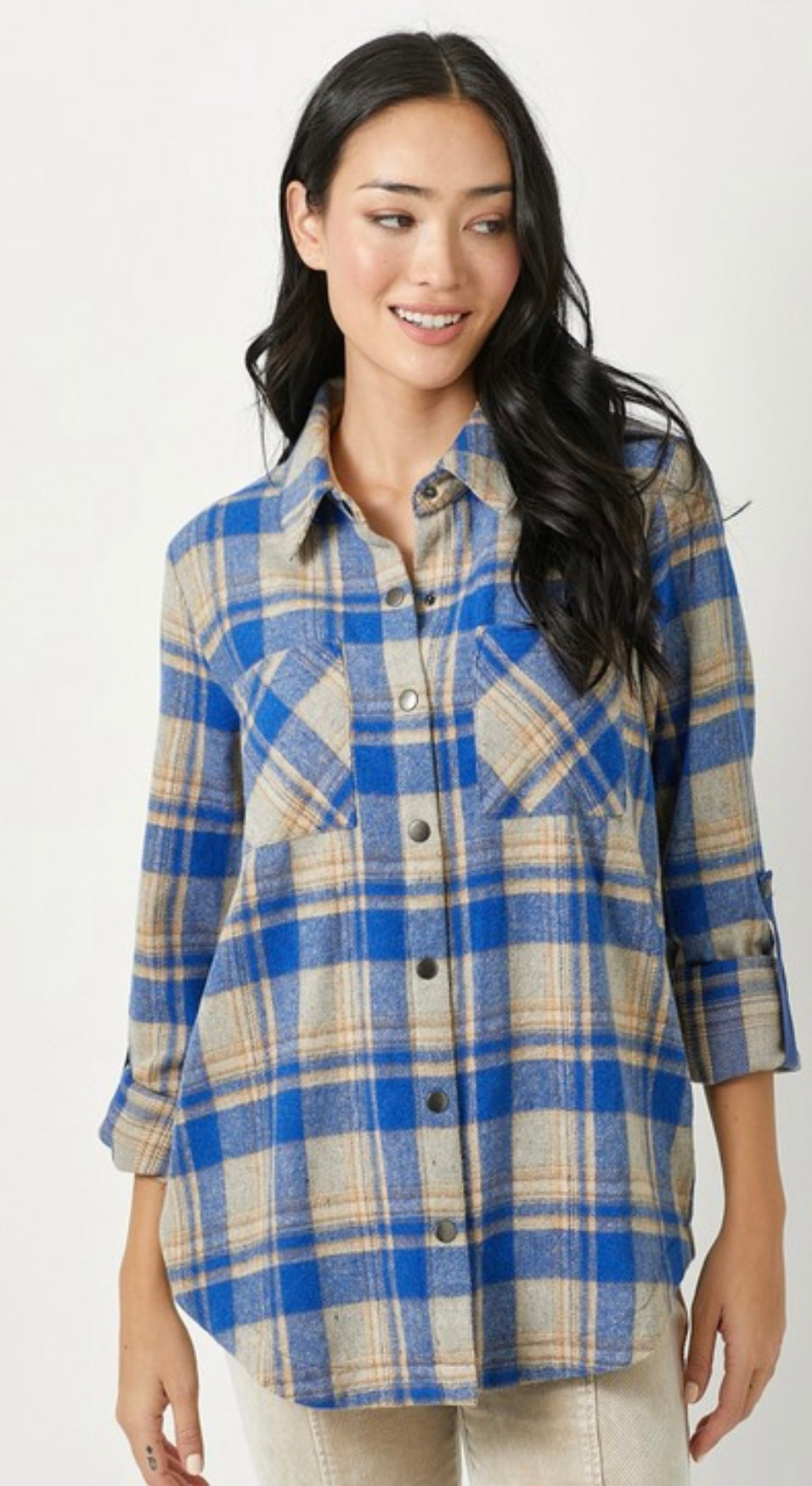 Blue Plaid Shacket
