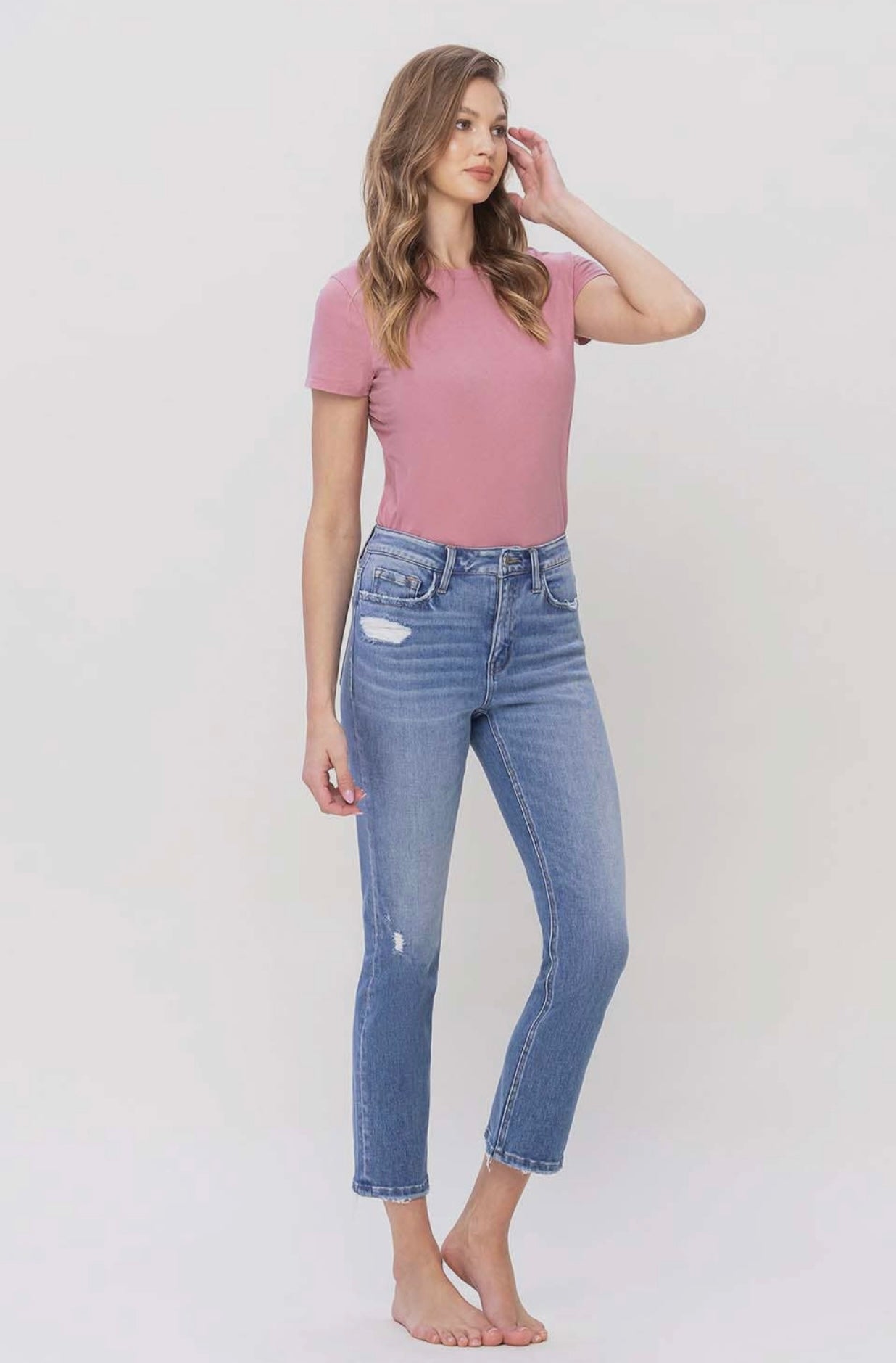 High Rise Slim Straight Jeans