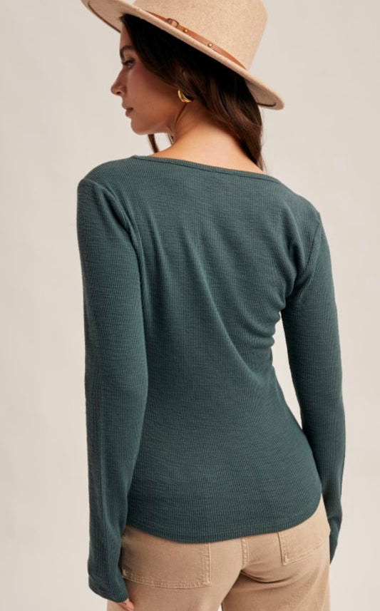 Lace Trim Long Sleeve Top