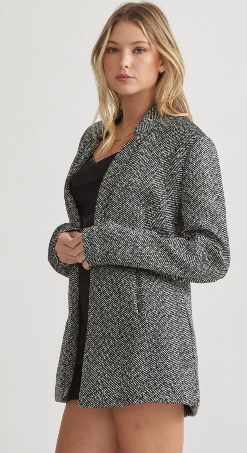 Tweed Collar Blazer