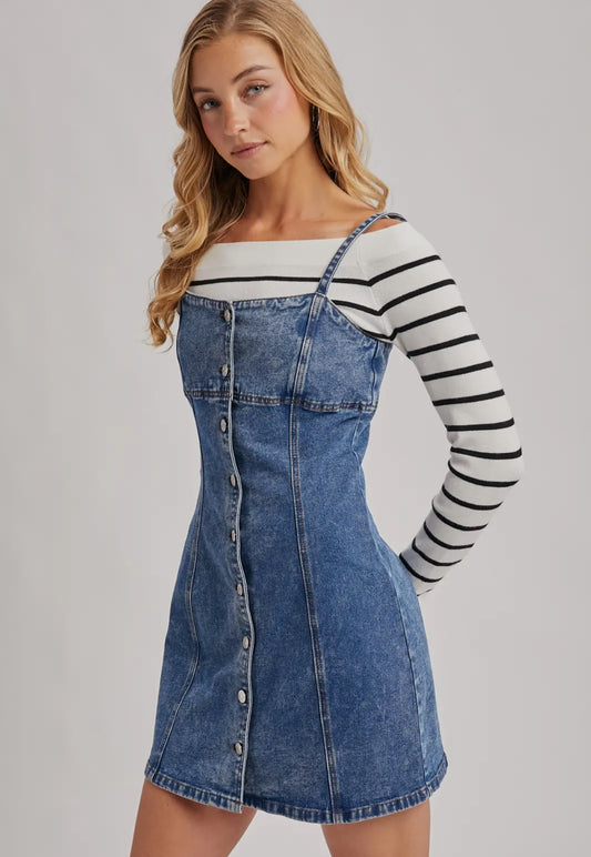 Denim Button Down Mini Dress