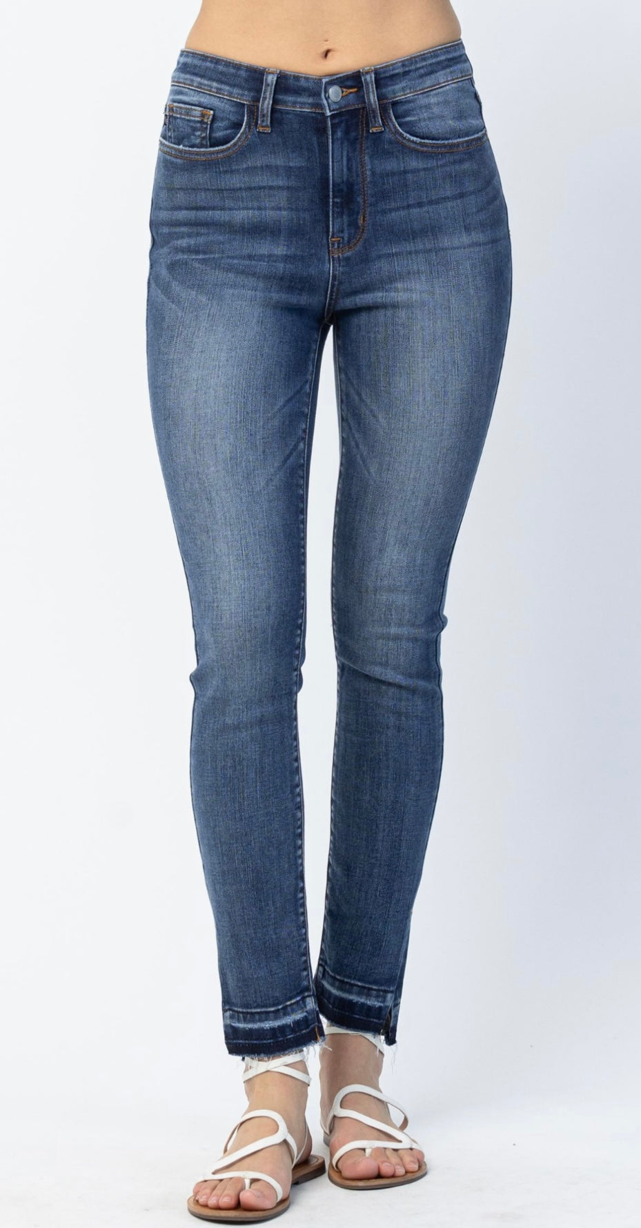 High Rise Side Slit Jeans