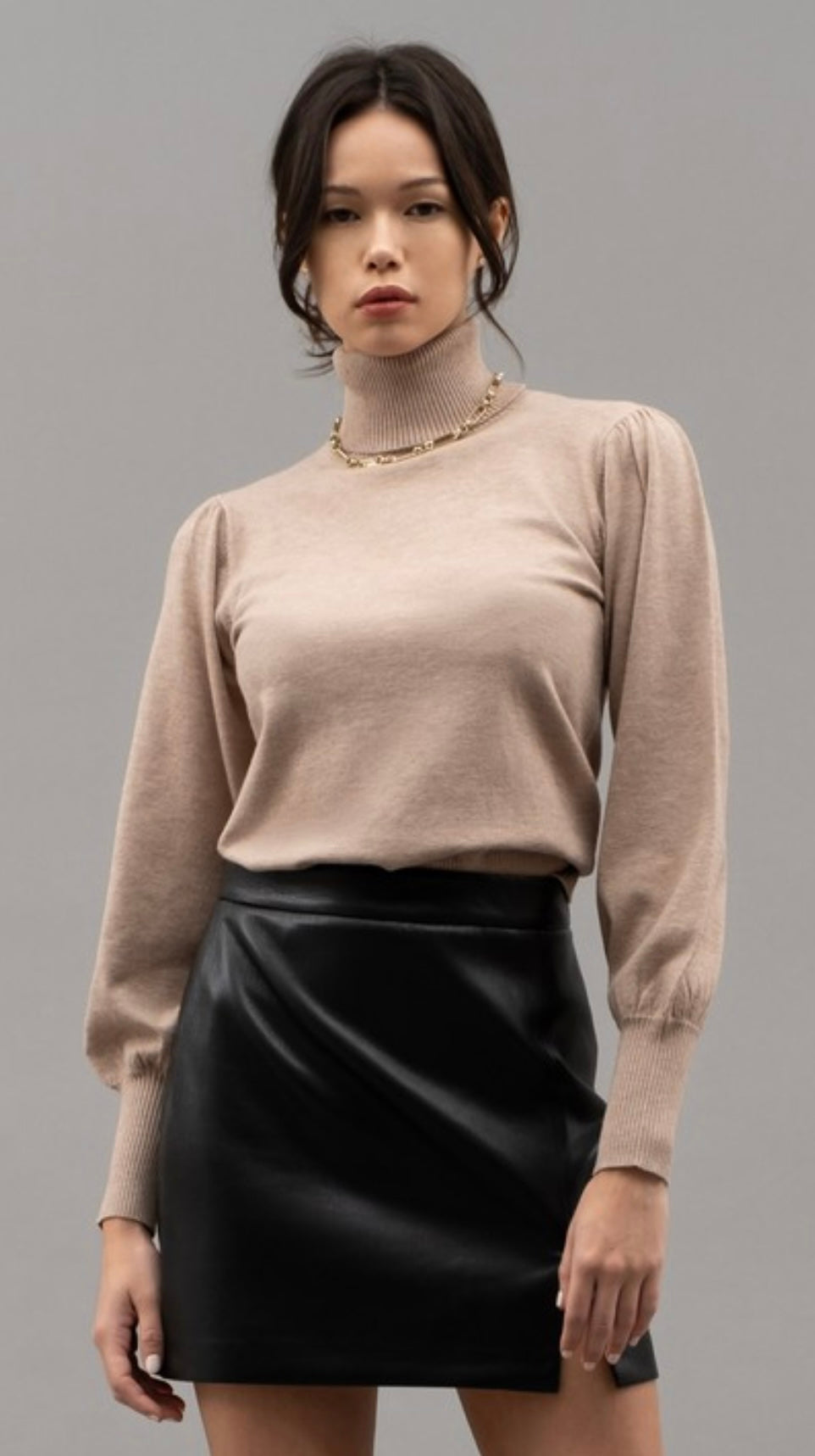 Turtle Neck Knit Top