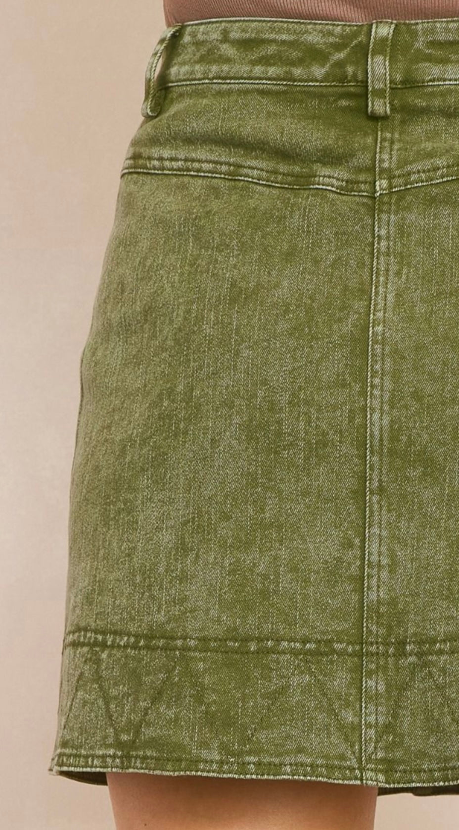 Olive Denim Skirt