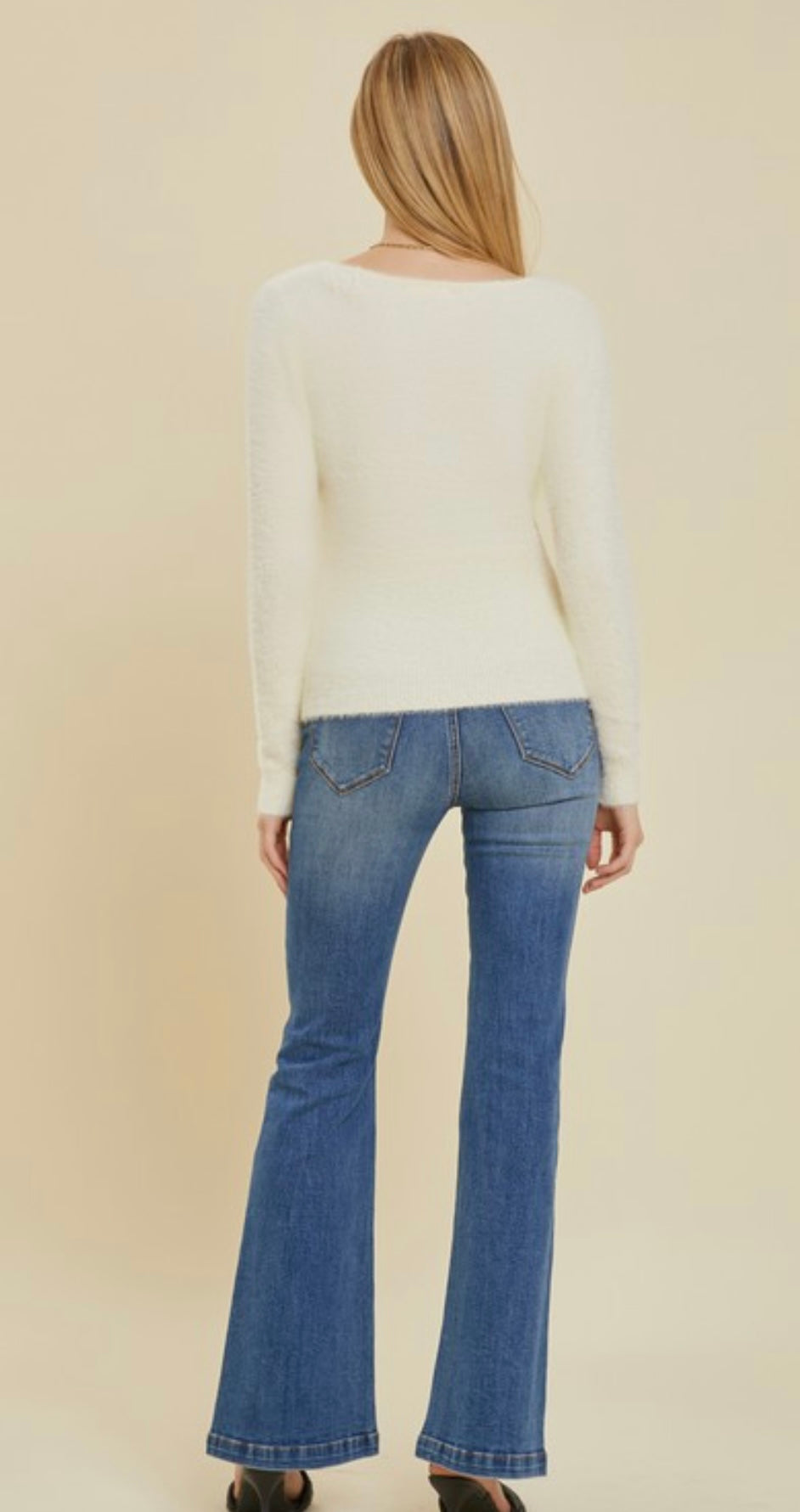 Ivory Square Neck Sweater