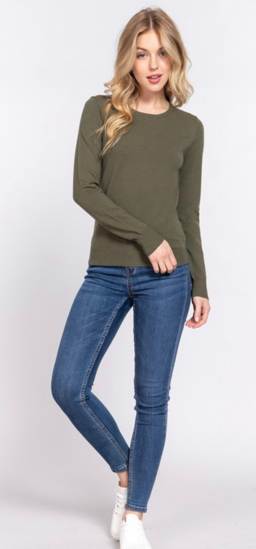 Long Sleeve Crew Neck Sweater 3 Colors