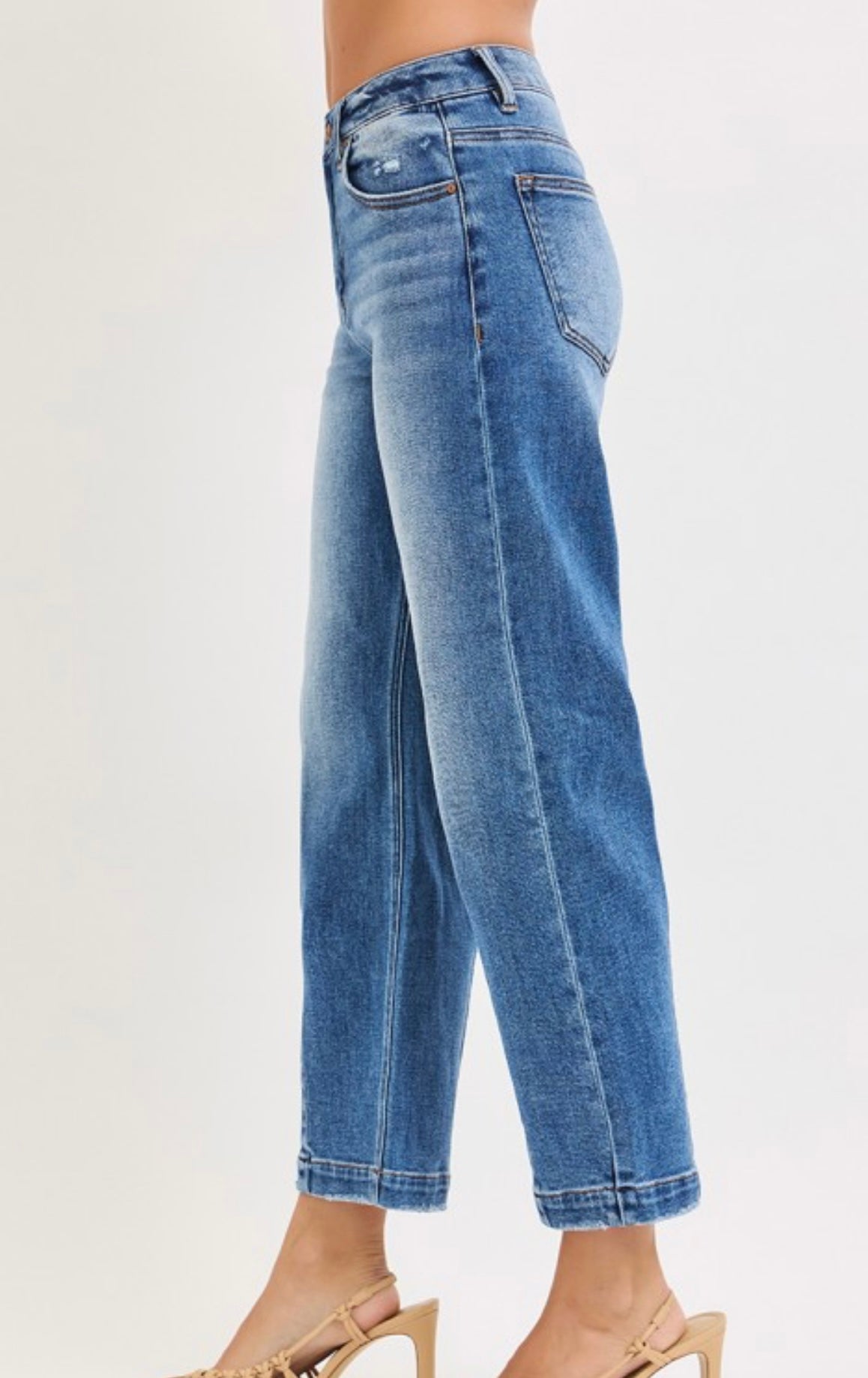 High Rise Crop Boyfriend Jeans