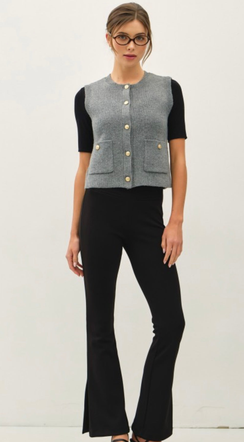 Button Up Sweater Vest