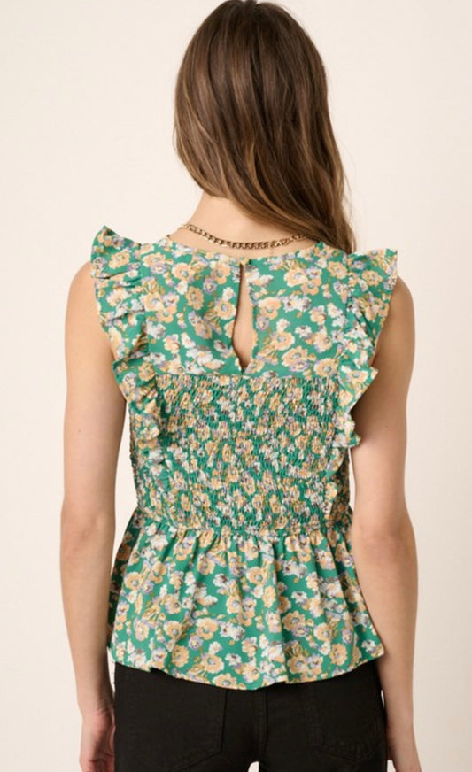 Flower Peplum Blouse