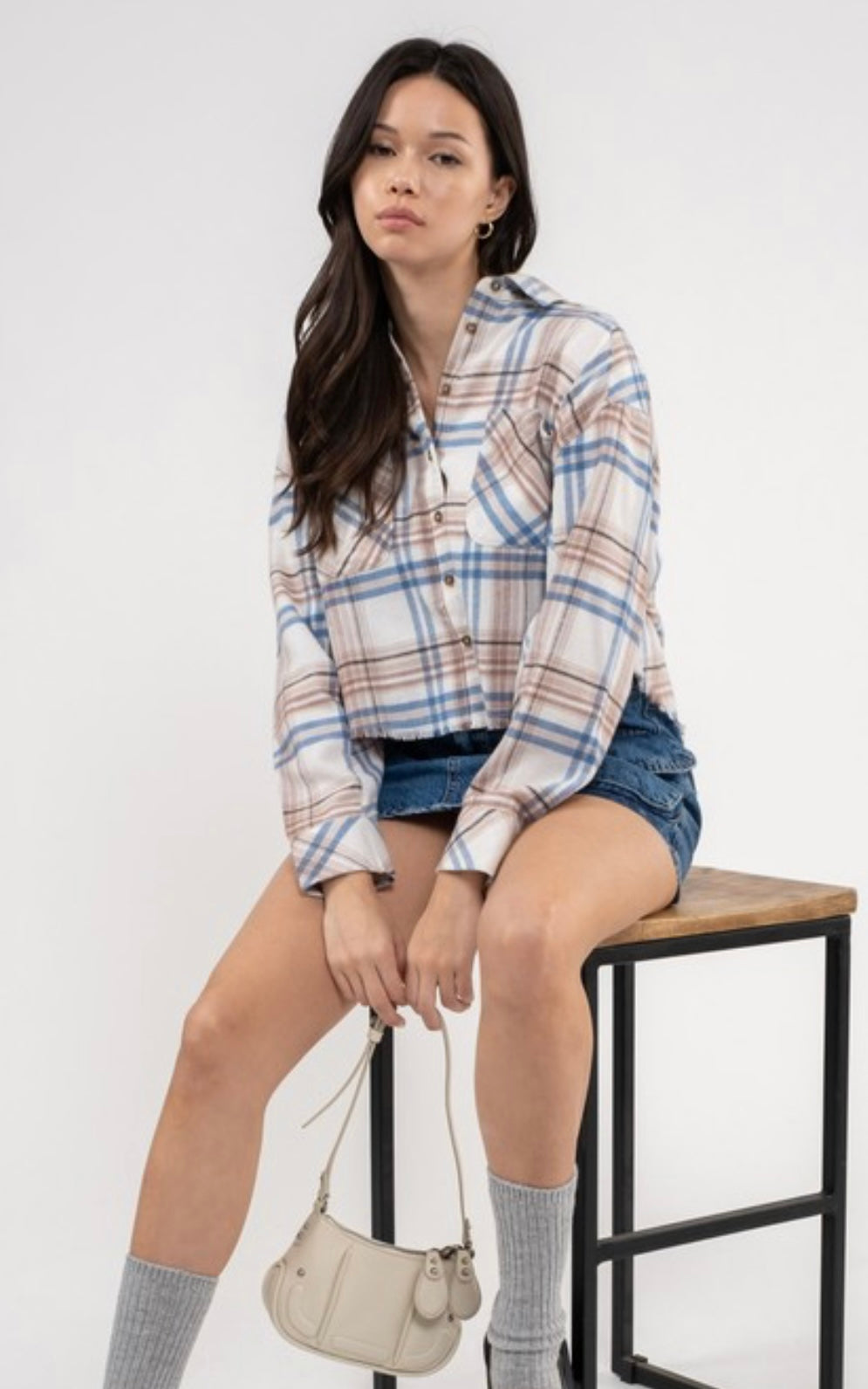 Cropped Plaid Top