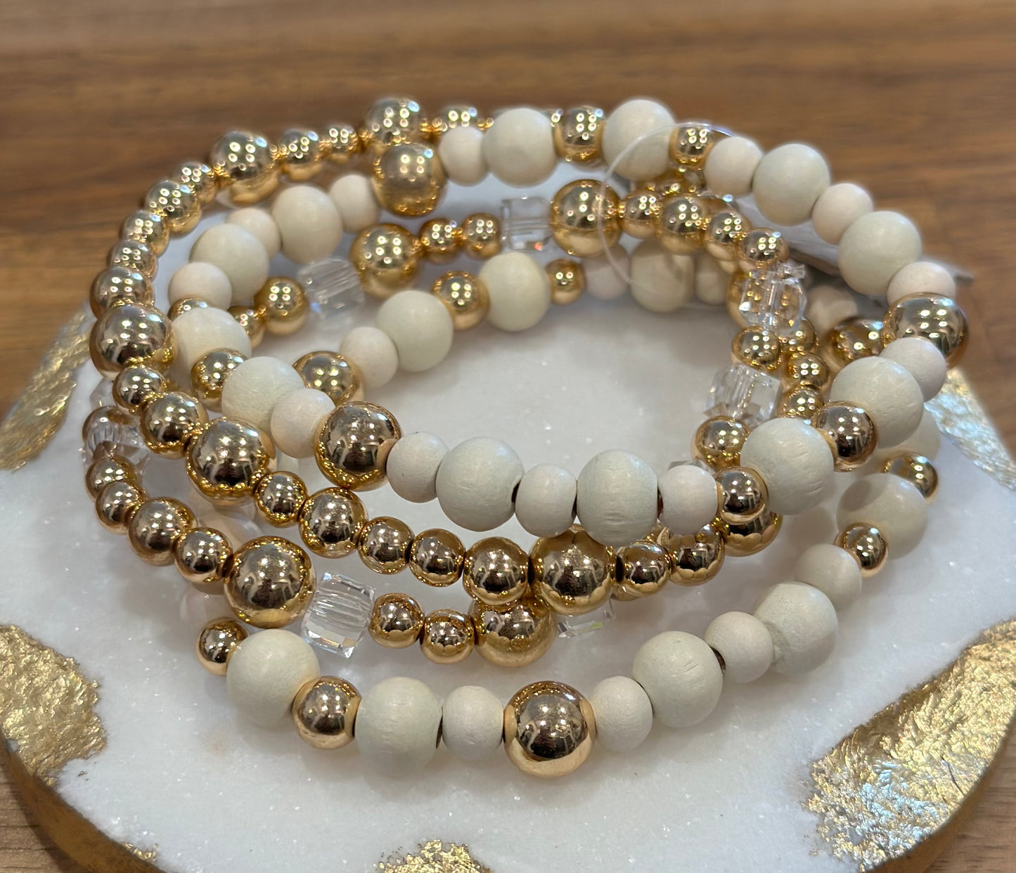 4 Stack Beaded Bracelet Set 2 Colors