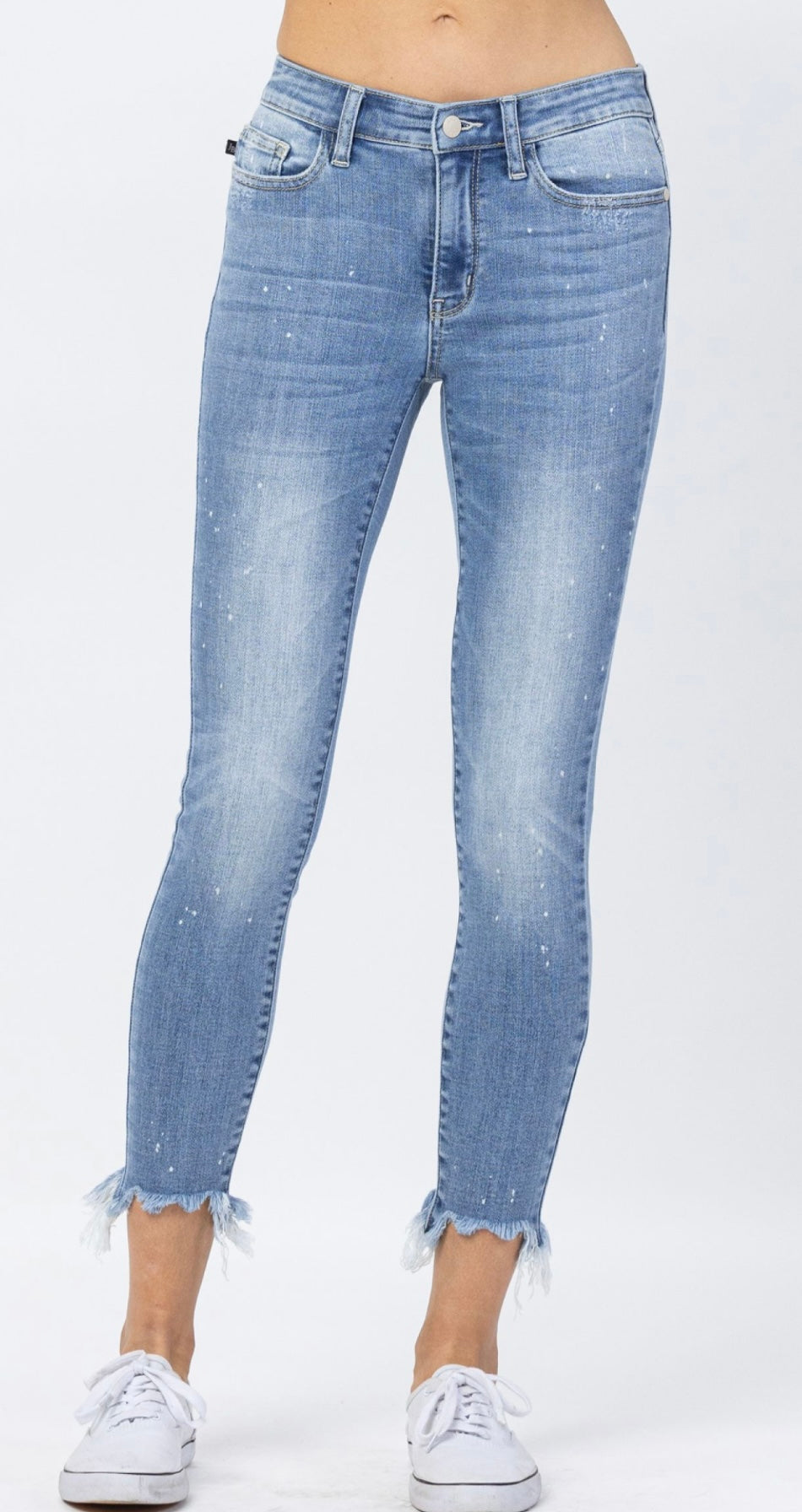 Mid Rise Bleach Splash Skinny