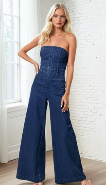 Wide leg Tube Top Jumpsuit