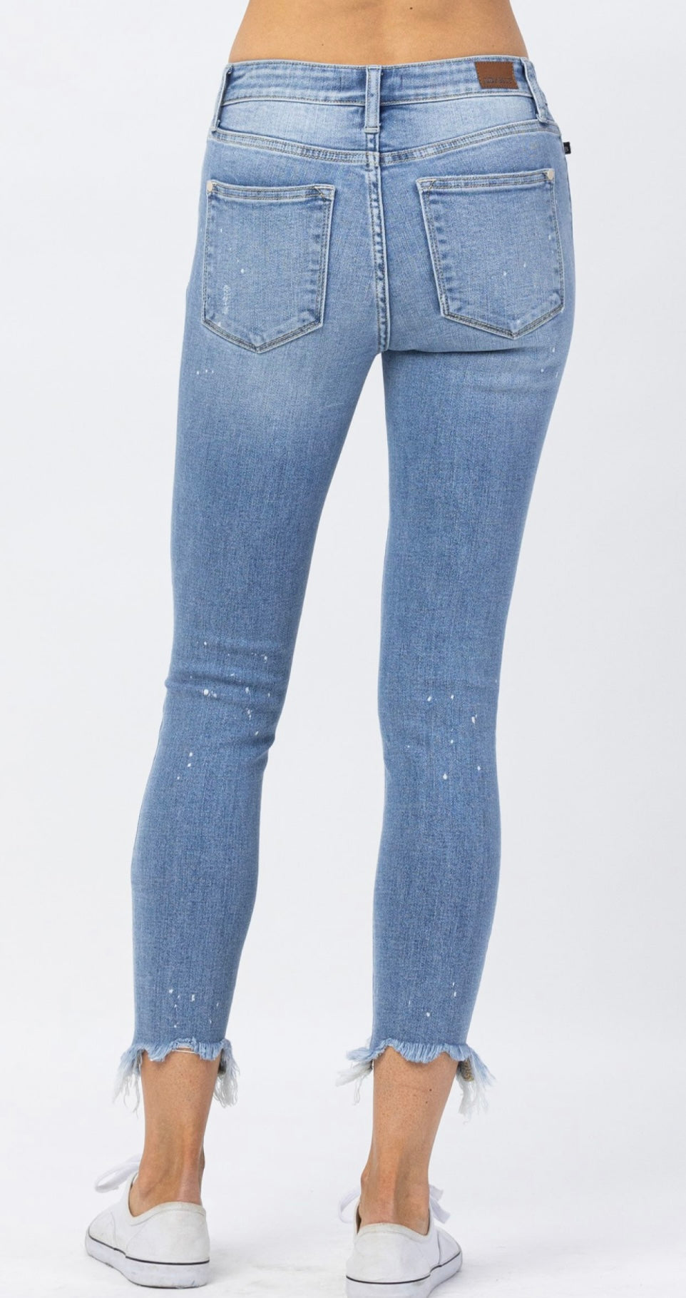 Mid Rise Bleach Splash Skinny