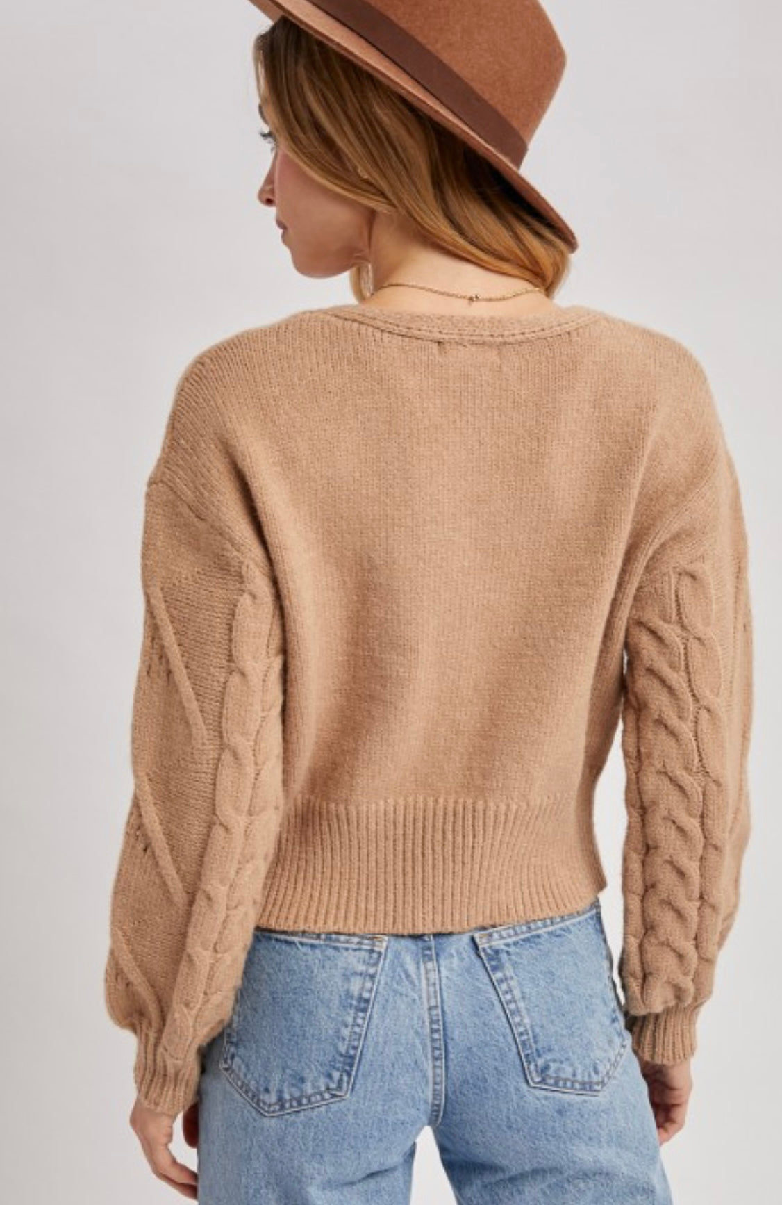 Latte cropped cardigan