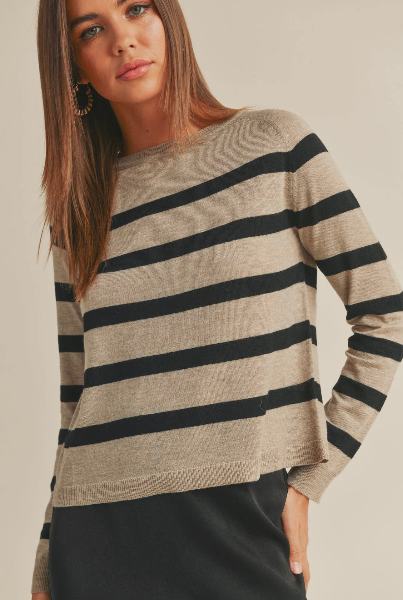 Striped Round Neck Top