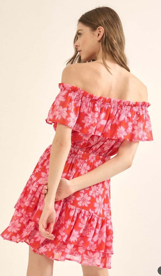 Flounce Ruffle Mini Dress