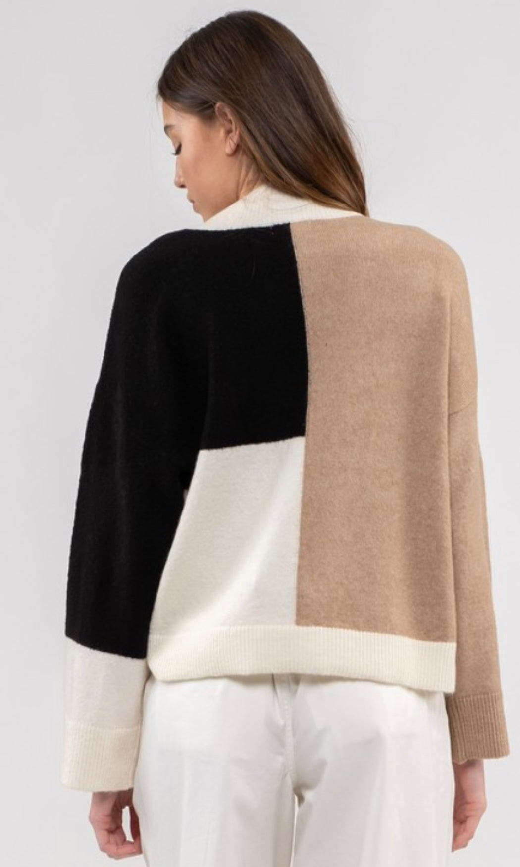 Mock Neck Color block