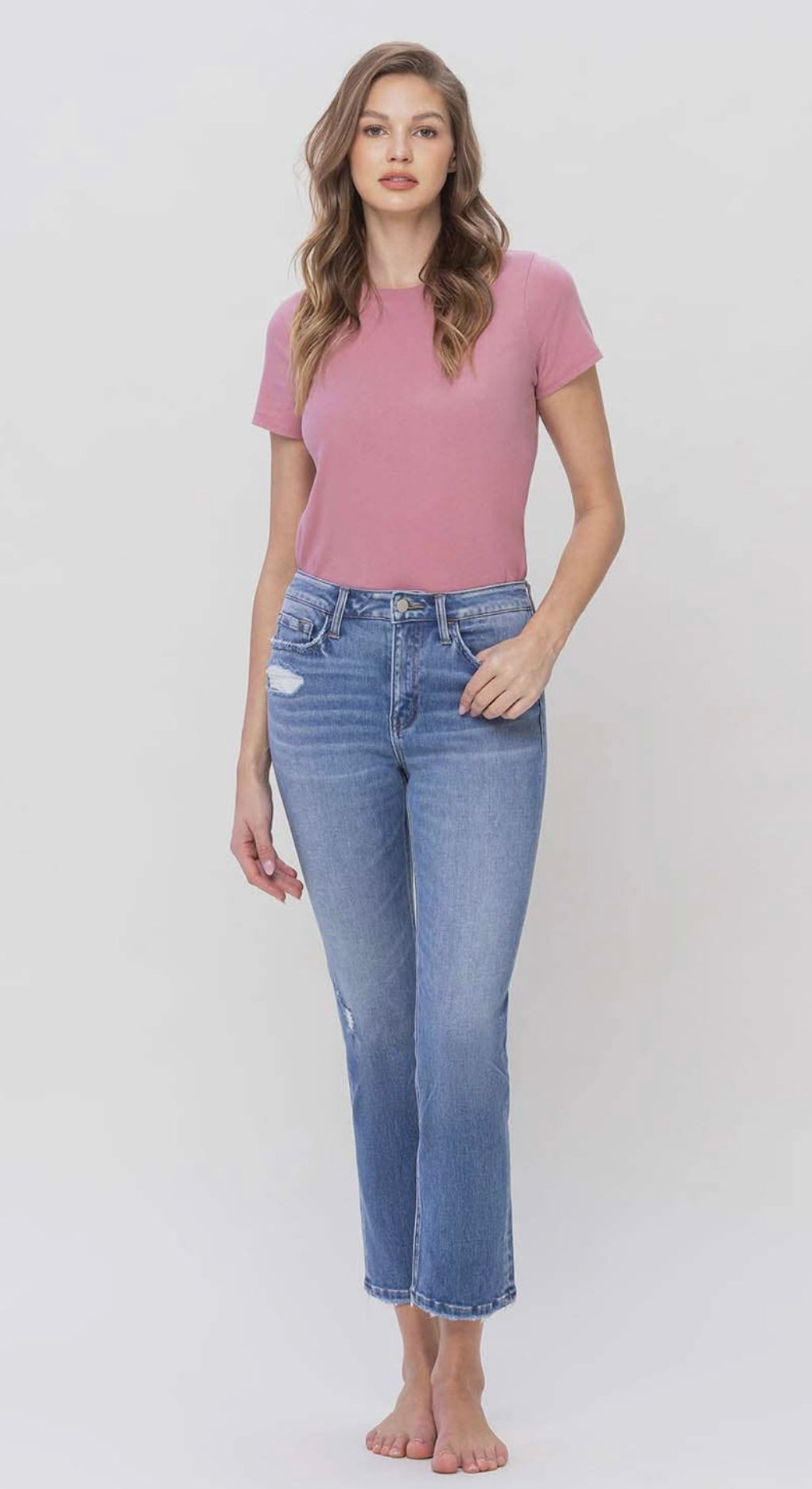 High Rise Slim Straight Jeans