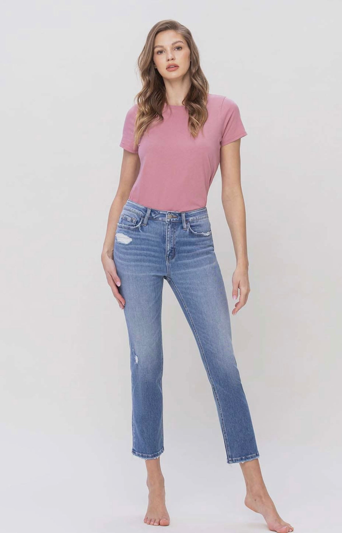 High Rise Slim Straight Jeans