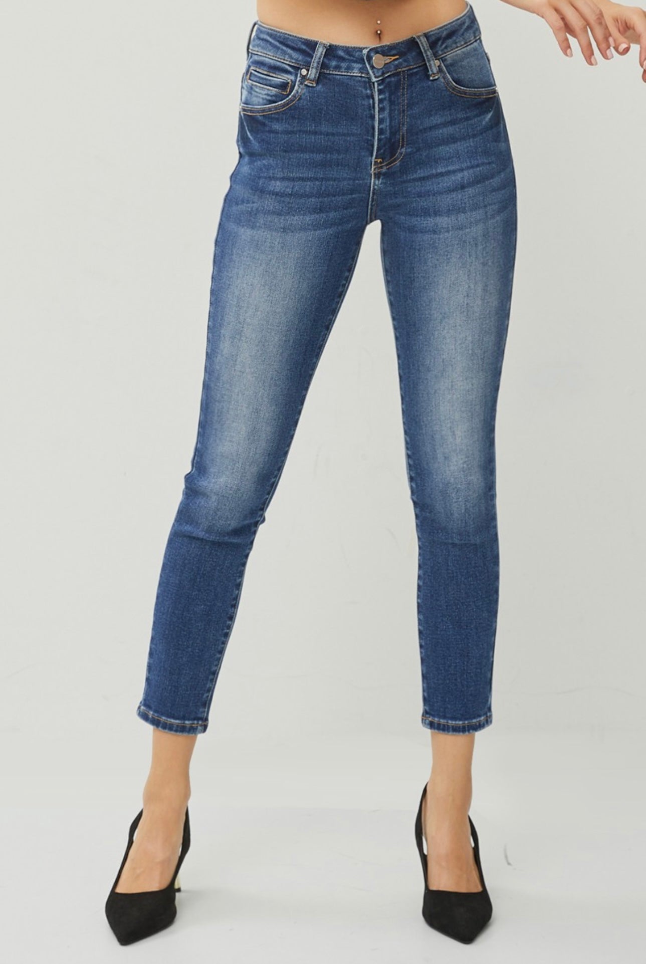 High Rise Ankle Skinny