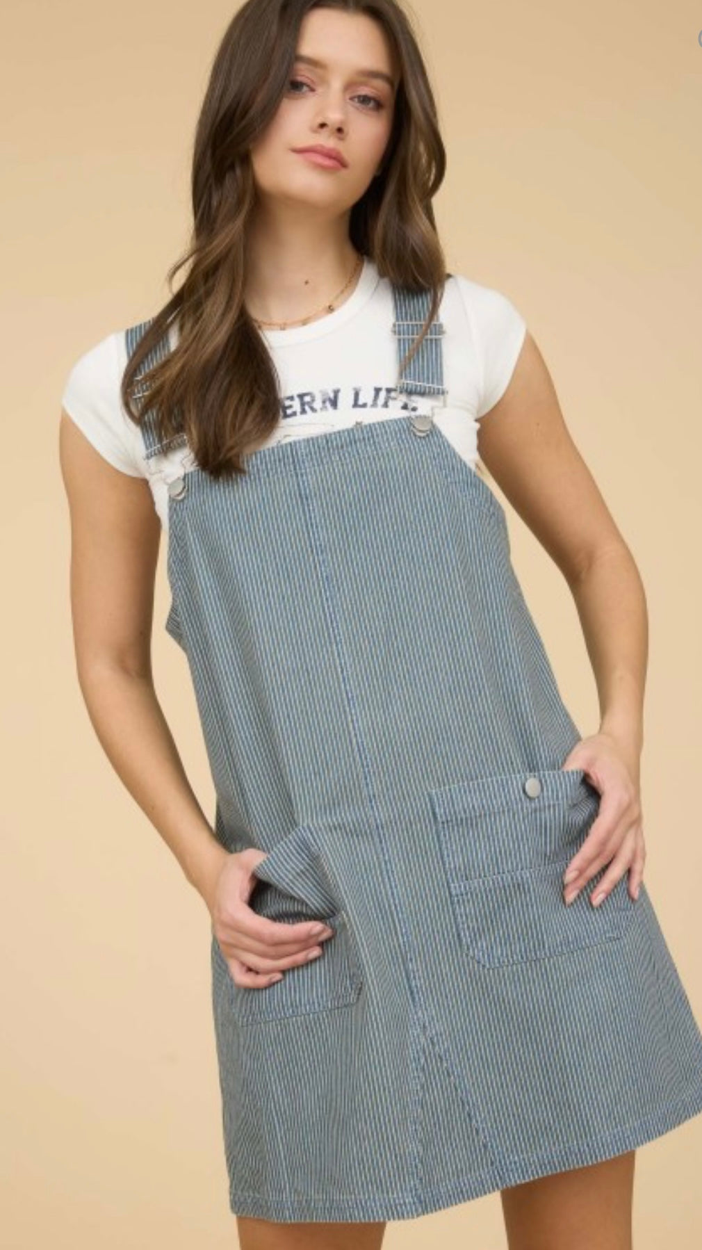 Stripe Overall Dress