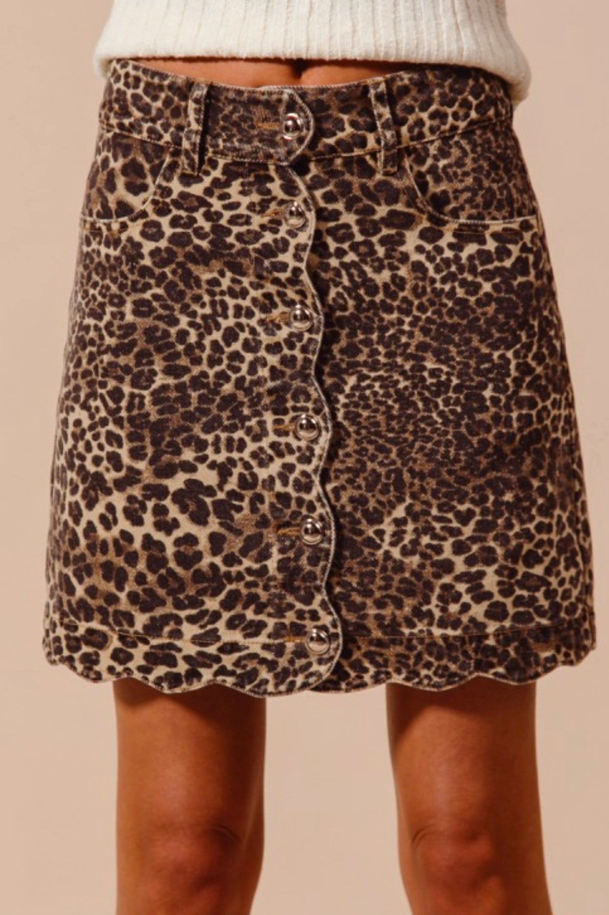 Leopard Jean Skirt